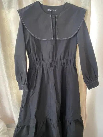 ZARA 블랙 롱 원피스 빅카라