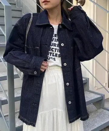 CIAOPANIC TYPY 프린지 데님 오버 셔츠 자켓