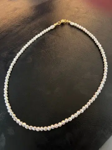 화이트 펄 목걸이 골드 클라스프