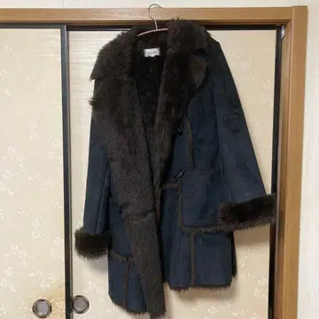 블랙 후드, 안감 퍼 롱 코트