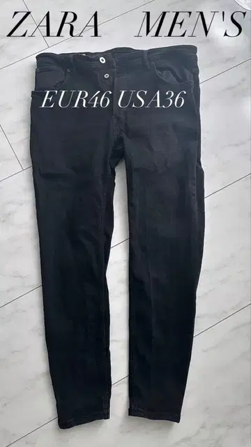 ZARA 블랙 스키니 데님 EUR46 USA36