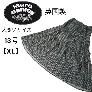 빅 사이즈 로라 애슐리 롱 스커트 기하학 패턴 플레어 올 패턴 13호