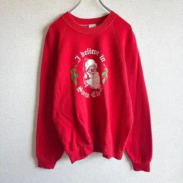 sports wear 80s 맨투맨 크리스마스 산타클로스 빨간색 XL