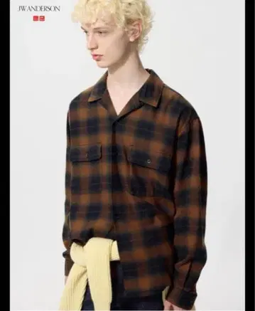 유니클로 JW ANDERSON 브러쉬드 코튼 오버 사이즈 셔츠 XL