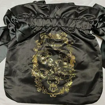 메종 드 플뢰르 산리오 캐릭터즈 더블 리본 토트 블랙