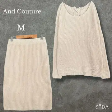 앙데팡당 [ M ] 니트 셋업 상의 스커트 백 레이스업