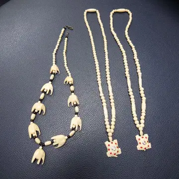 코끼리 모티브 비즈 목걸이 3세트