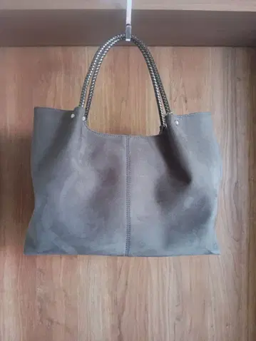 그레이 스웨이드 숄더백 빅