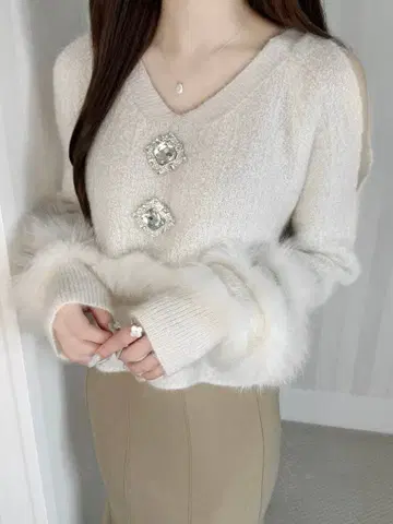 [ 새상품급 ] Lumignon kirakira fur knit tops