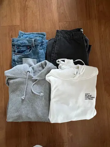 후드티 데님 세트 남성용