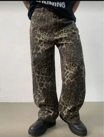 레오파드 데님 팬츠 y2k 아카이브