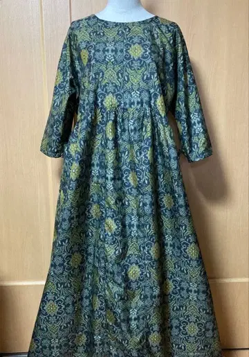 114 기모노 리메이크 무라야마 오시마 명주 개더 원피스 롱 기장