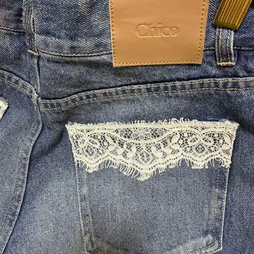 Chico 포켓 레이스 와이드 데님