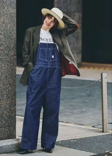 새상품 caqu 데님 오버롤