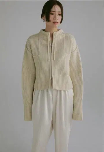 patchwork military knit blouson louren