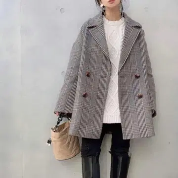 [새상품급] 저널 스탠다드 리룸 더블 컬러 체크 코트