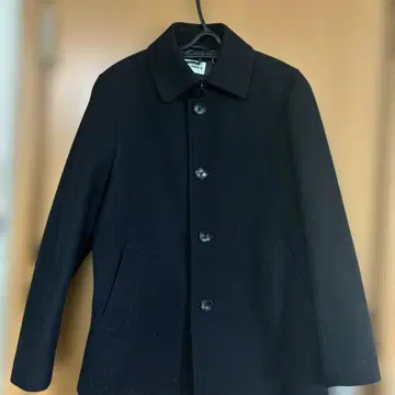 LES MUES 남성용 울 피 코트 블랙