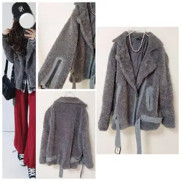 CLOSET 보아 코트 그레이