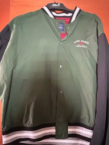 LONG ISLAND 바시티 자켓 그린