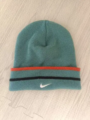 90s NIKE 니트 모자 비니 파랑 니트 모자 스트라이프 디자인
