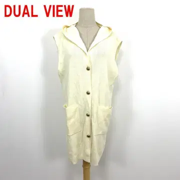 A5070 듀얼뷰 니트 베스트 울 롱 화이트 아이보리 40