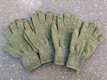 미사용 새상품 군용 울 혼방 5개 손가락 장갑 카키 올리브 4세트