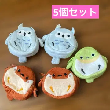 후쿠후쿠코토리 앉아 파우치 가챠가챠 참새 올빼미 백로