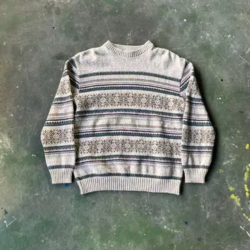 USA FALLS CREEK 코튼 니트 스웨터 노르딕 무늬