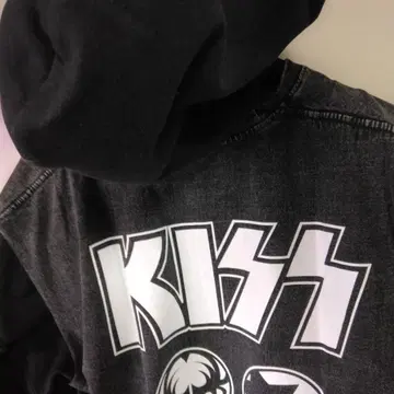 (미사용품) 길단 KISS 그래픽 후드티 블랙/그레이