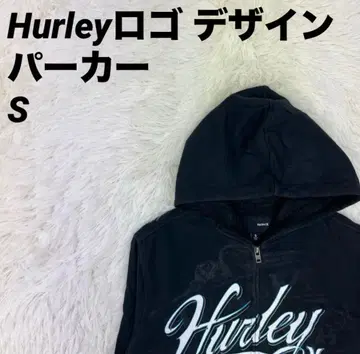 풀오버 후드티 후드 Hurley 로고 디자인 블랙 S 사이즈