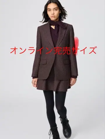 UNIQLO : C 셋업 플레어 스코트 트위드 테일러드 자켓