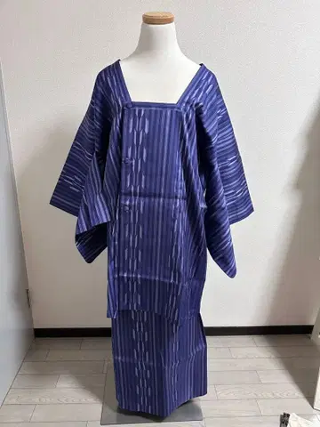 순수 실크 비 코트 보라색 스트라이프와 야가스리