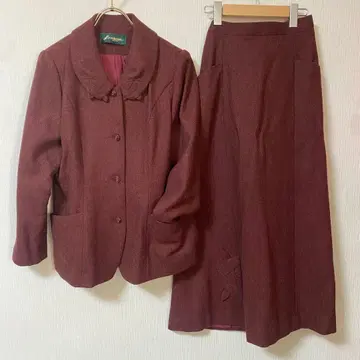 장밋빛 인생 자켓과 스커트 [ M ] 버건디 색 셋업