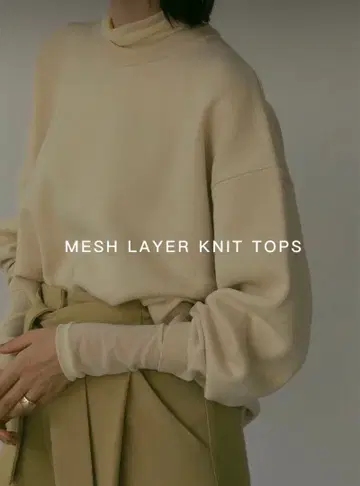 MESH LAYER KNIT TOPS MANOF