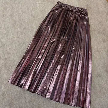niko and - 메탈릭 플리츠 스커트