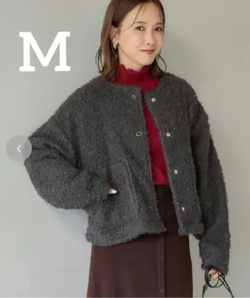 시마무라 다나카 리나 푸들 보아 자켓 다크 그레이 M