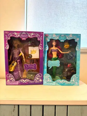 [미개봉 새상품] 아리엘 & 라푼젤 싱잉 인형 세트