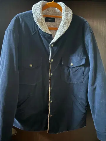 보아 옷깃 네이비 보아 자켓 XL