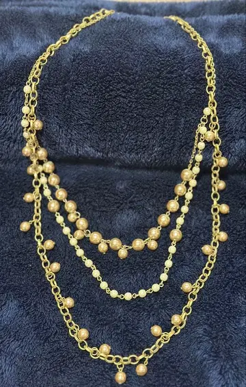 골드 3연 목걸이