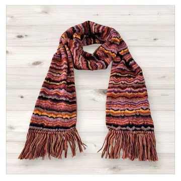 미쏘니 MISSON I 물결 무늬 프린지 스톨