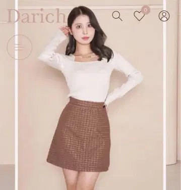 다리치 체인 디자인 볼레로 리브 니트