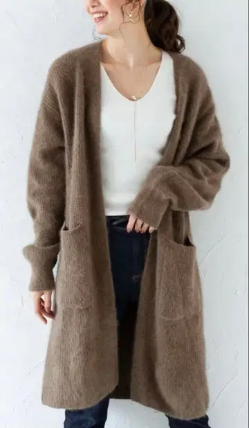 라운지 드레스 니트 롱 가디건