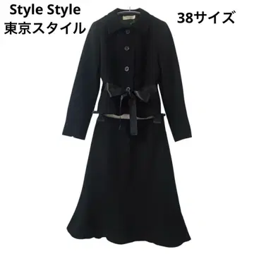 도쿄 스타일 스타일 스타일 스커트 수트 포멀 셋업 M 블랙