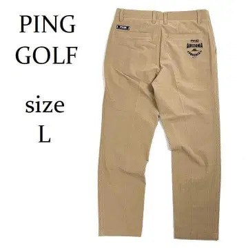 새상품 핑 골프 트리코 코듀로이 와이드 테이퍼드 팬츠 베이지 L