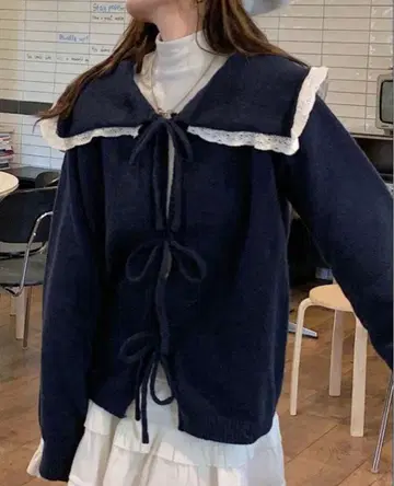 SHEIN DAZY 세일러 카라 가디건 L