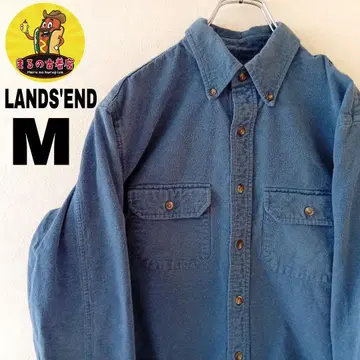 USA 구제 의류 LANDS'END 플란넬 셔츠 M 블루