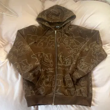 XLARGE 브라운 그래피티 후드티 M