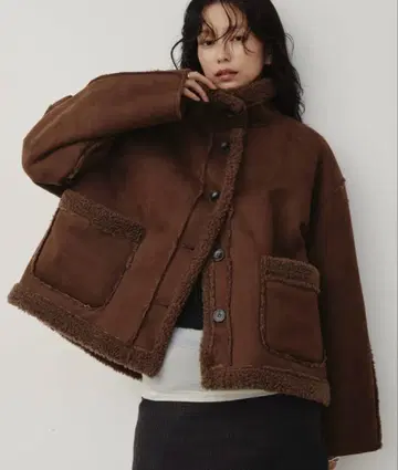 페이크 무스탕 리버서블 퍼 자켓