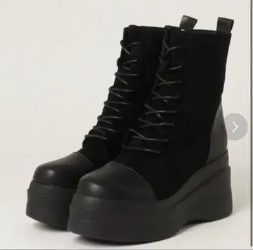 통굽 레이스업 하이컷 부츠