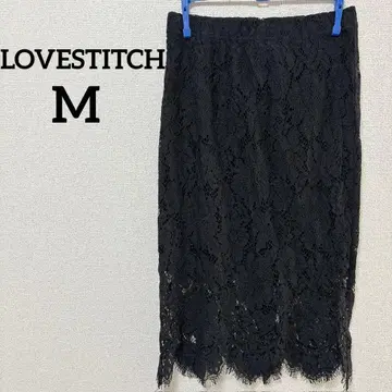새상품급 LOVESTITCH M 블랙 레이스 타이트 스커트